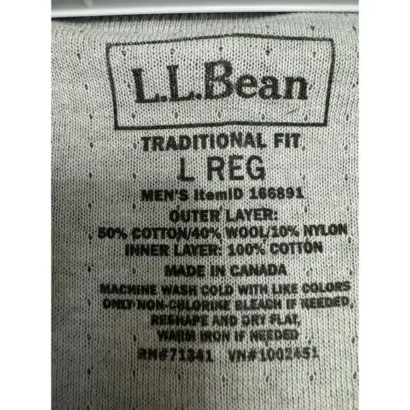 LL Bean Two Layer River Driver's Henley Cotton Wool‎ Blend - Picture 6 of 6